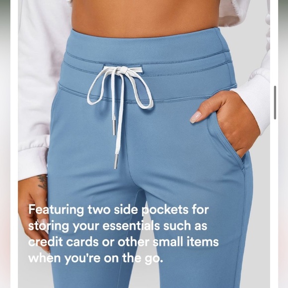 Halara Grey PETITE High Waisted Drawstring Cool Touch Joggers-UPF50+!! NEW!!🩶🩶 - Picture 14 of 16